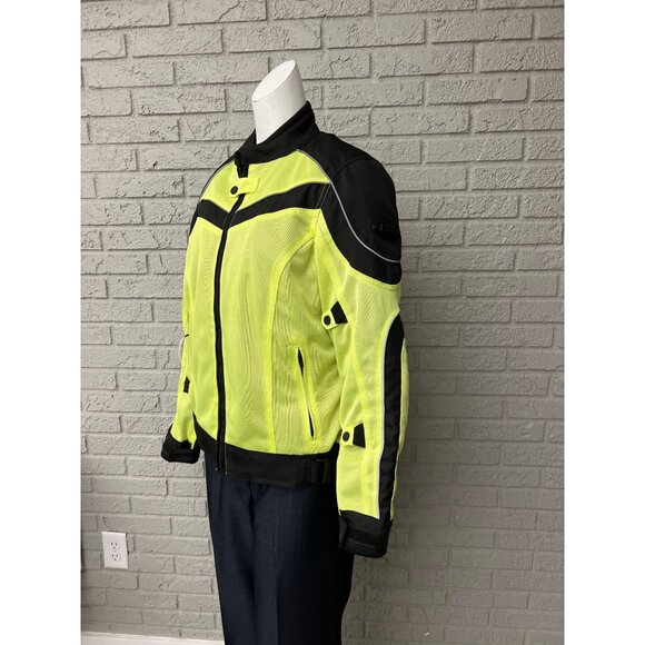 Bilt Women Black / Hi-Viz Yellow & Black Motorcycle Jacket Size M - Picture 4 of 16